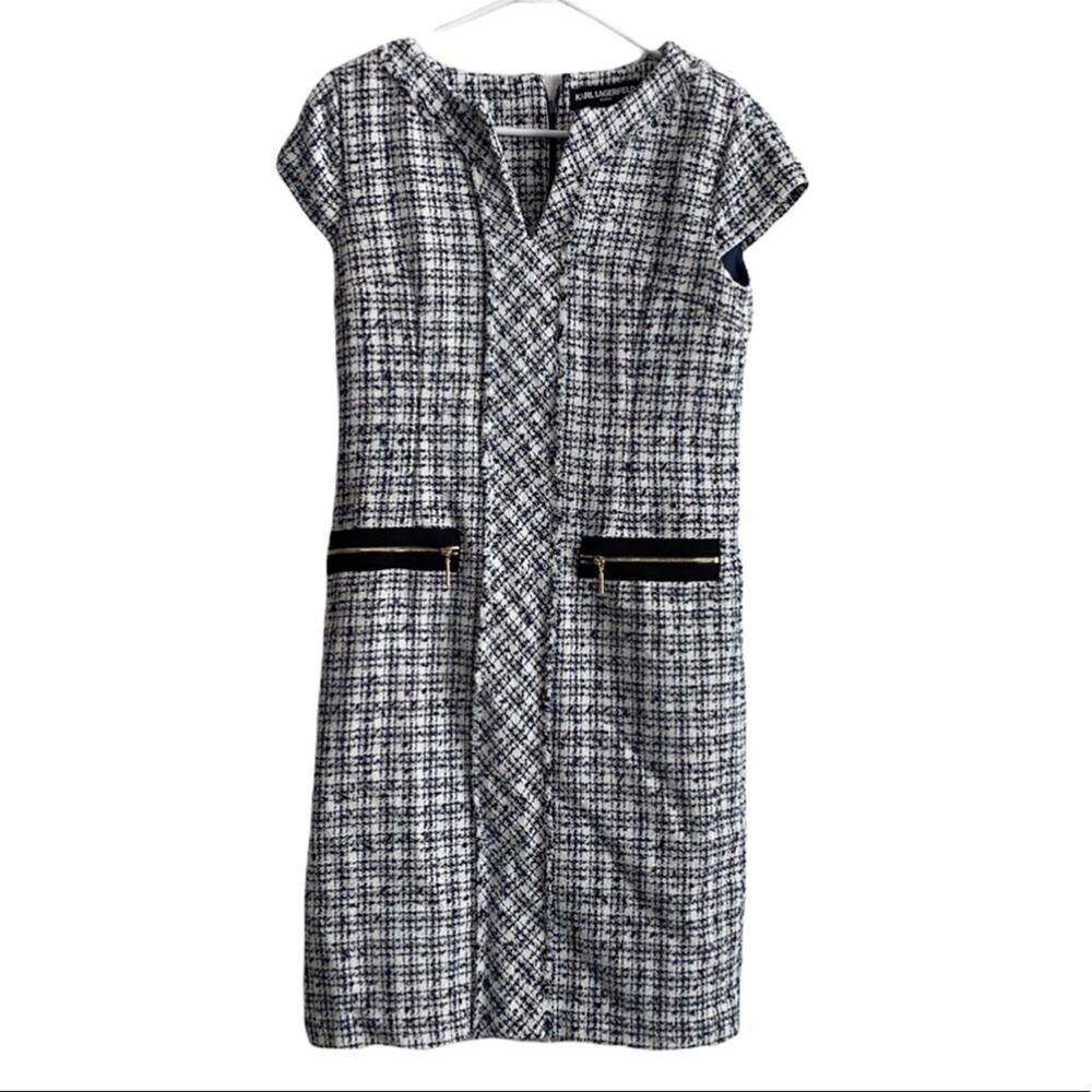 Karl Lagerfeld Tweed Button Dress Sz 6